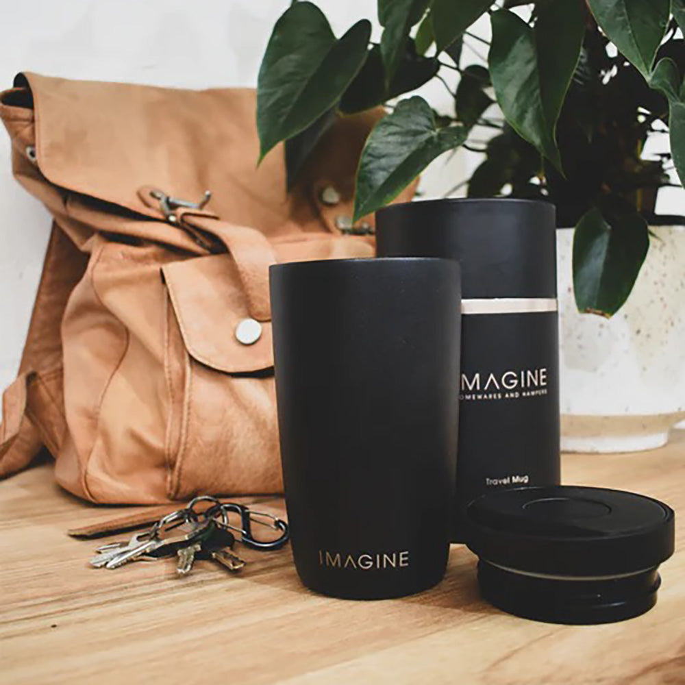 350ml Black double-wall stainless steel coffee cup