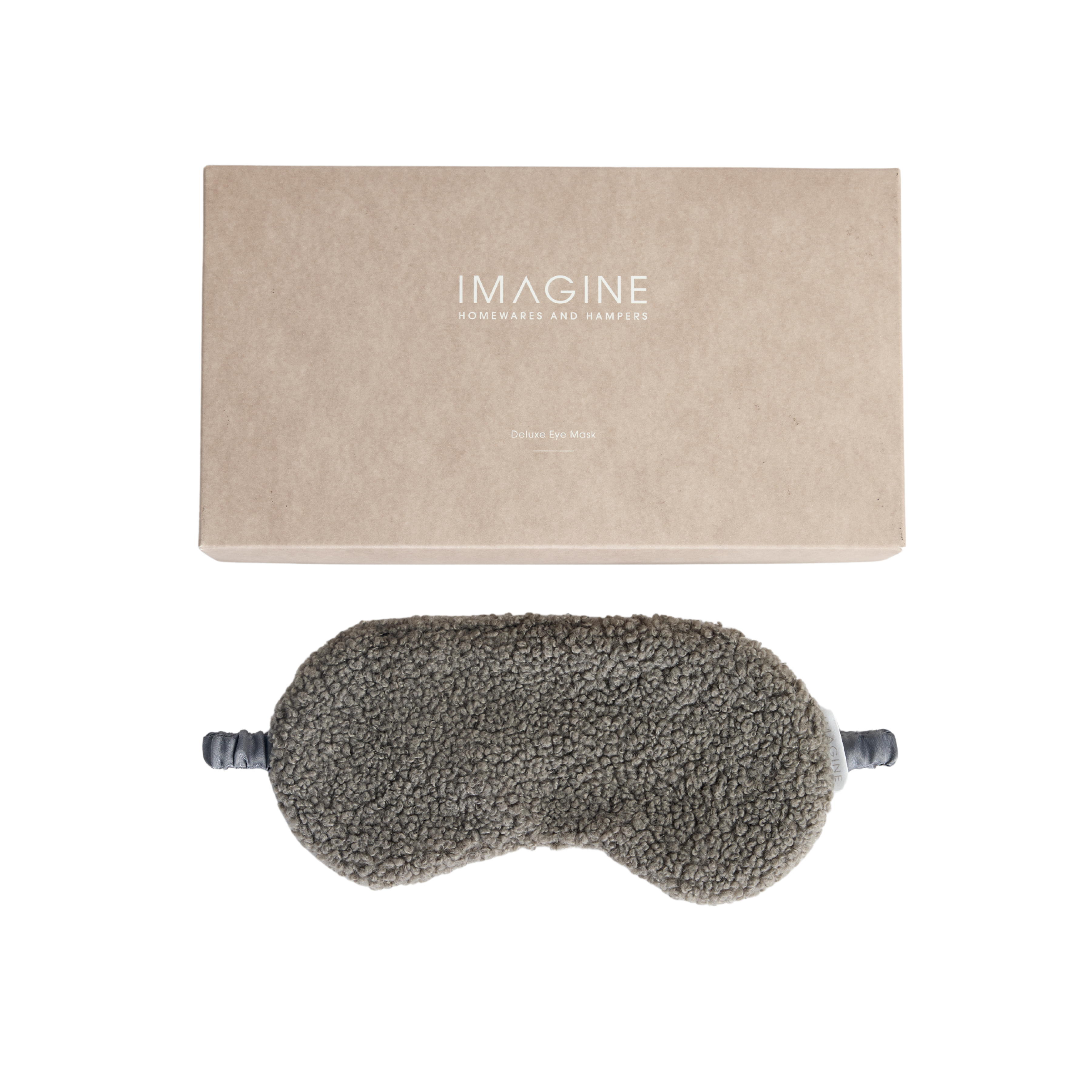 Charcoal Boucle Eye Mask with Satin Back and Strap