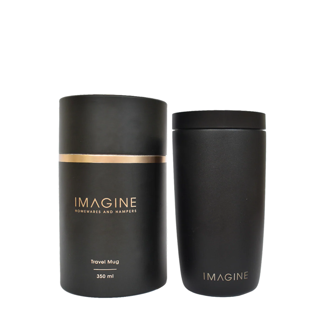 350ml Black double-wall stainless steel coffee cup